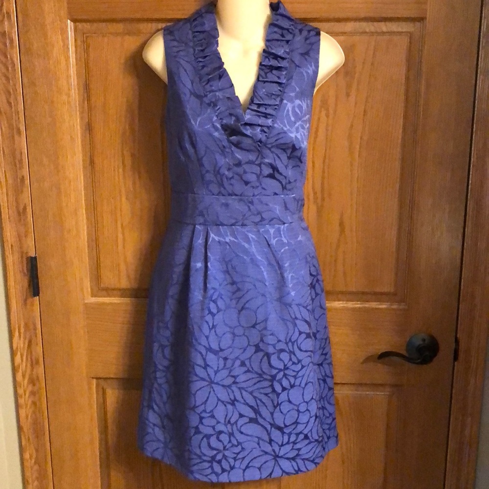 K Studio Purple Ruffle Plunge Neckline Dress NWOT
